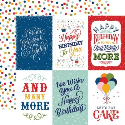 Echo Park Birthday Salutations Designpapier - 4 x 6 Journaling Cards